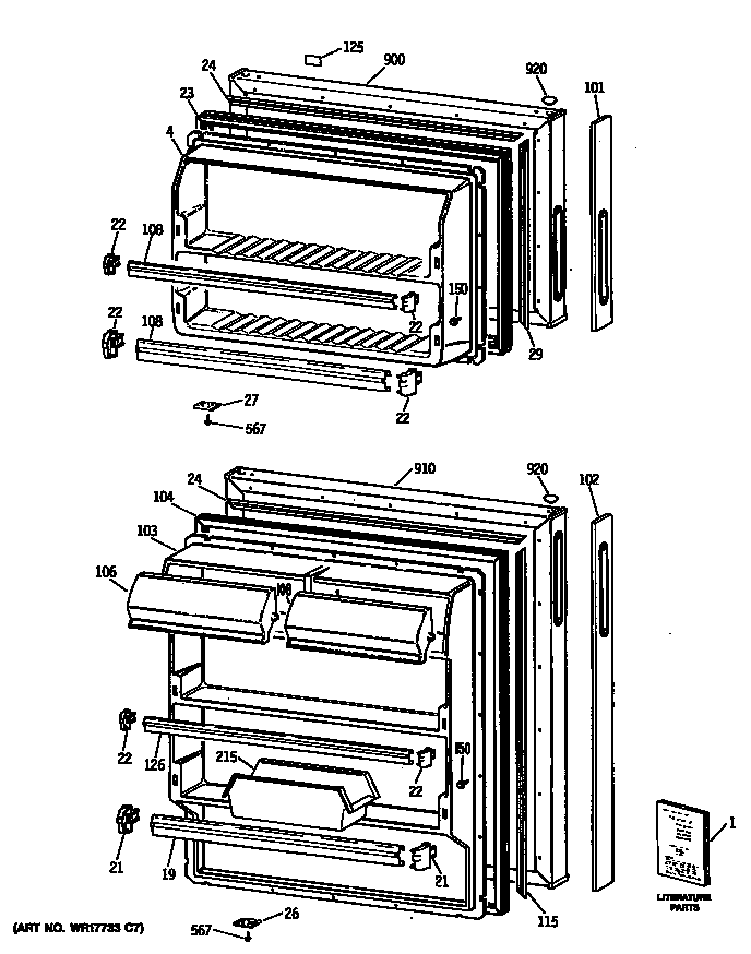 Hotpoint CTX16BYSFRAD doors diagram