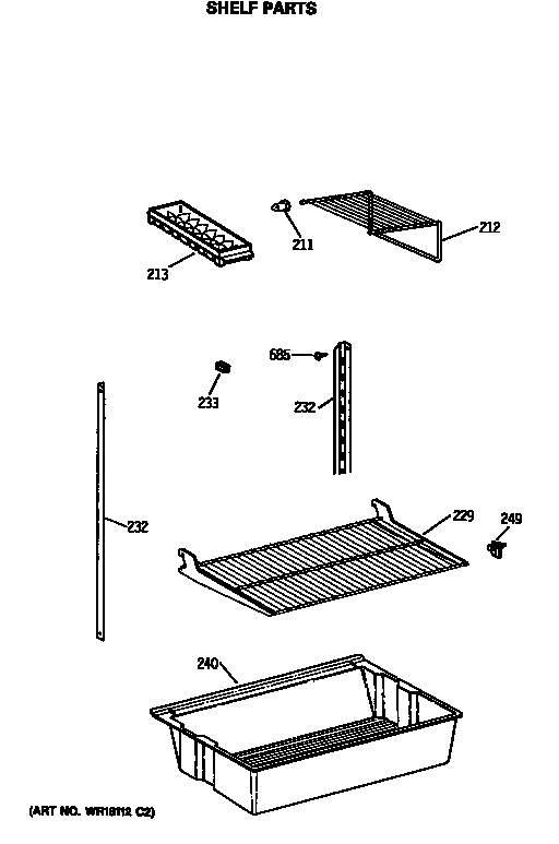 Hotpoint CTX18LASQLWH shelf parts diagram