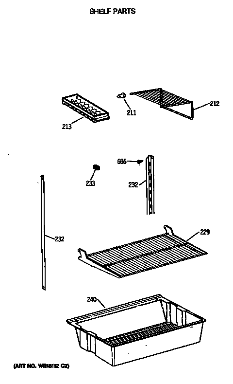 Hotpoint CTX18LASJLWH shelf parts diagram