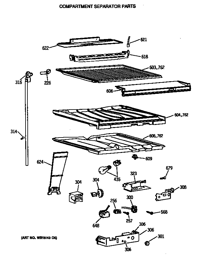 Hotpoint CTX18LASJLWH compartment separator parts diagram