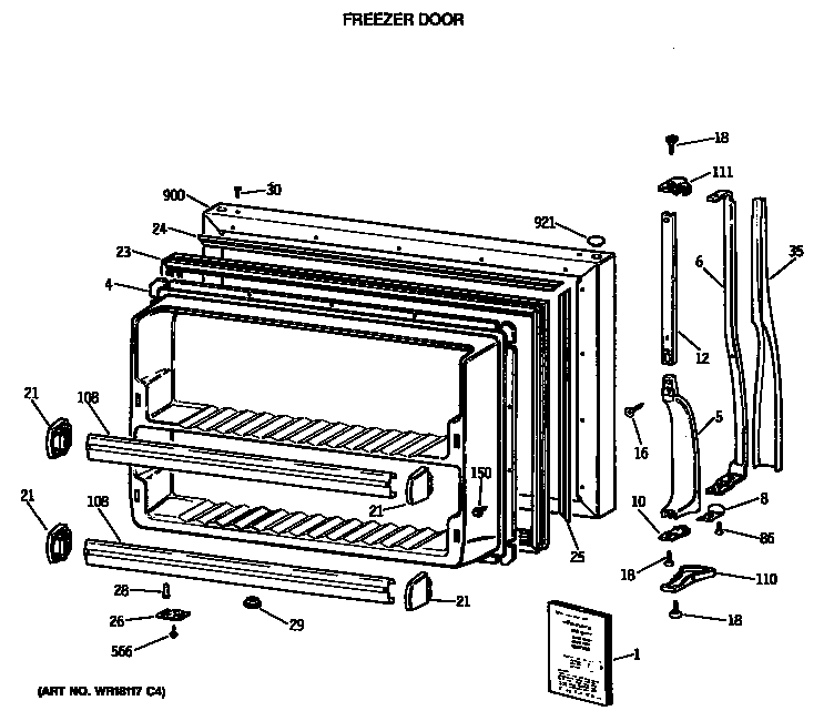 Hotpoint CTX18LASVLWH door diagram