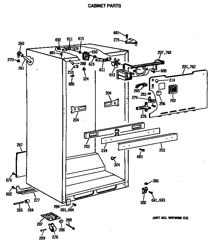 Hotpoint CTX18LASVLWH cabinet parts diagram