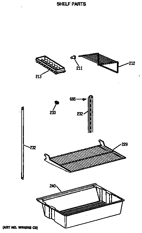Hotpoint CTX18LASVLWH shelf parts diagram