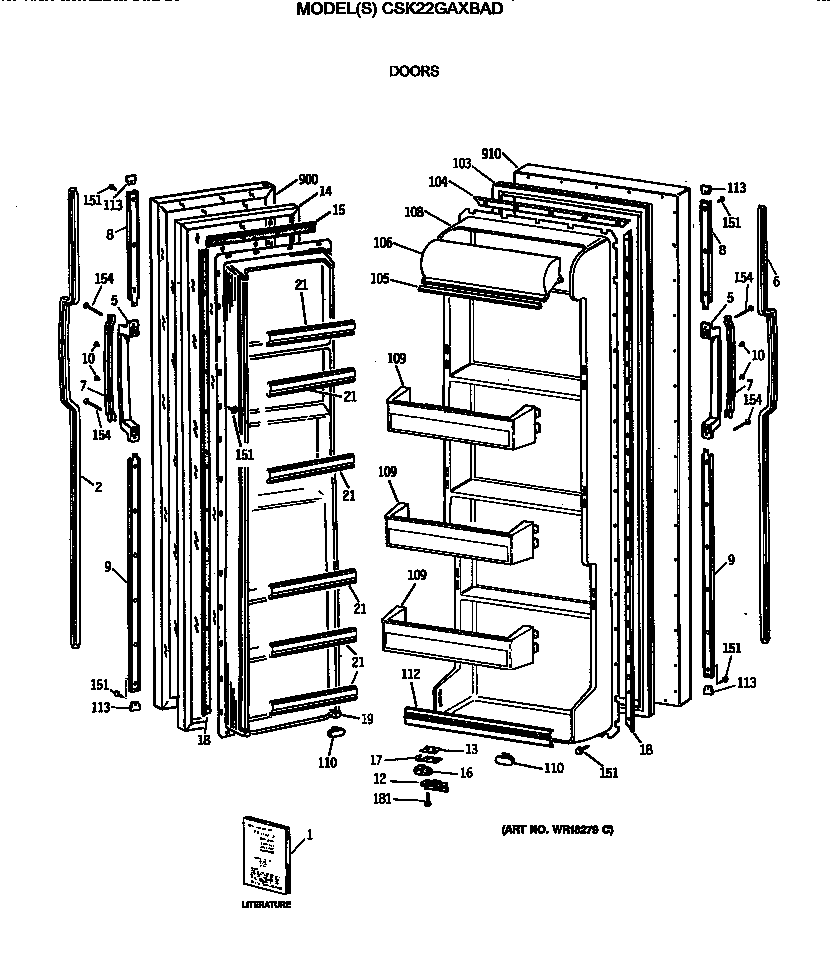 Hotpoint CSK22GAXBAD doors diagram