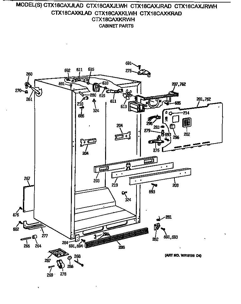 Hotpoint CTX18CAXKRAD cabinet parts diagram