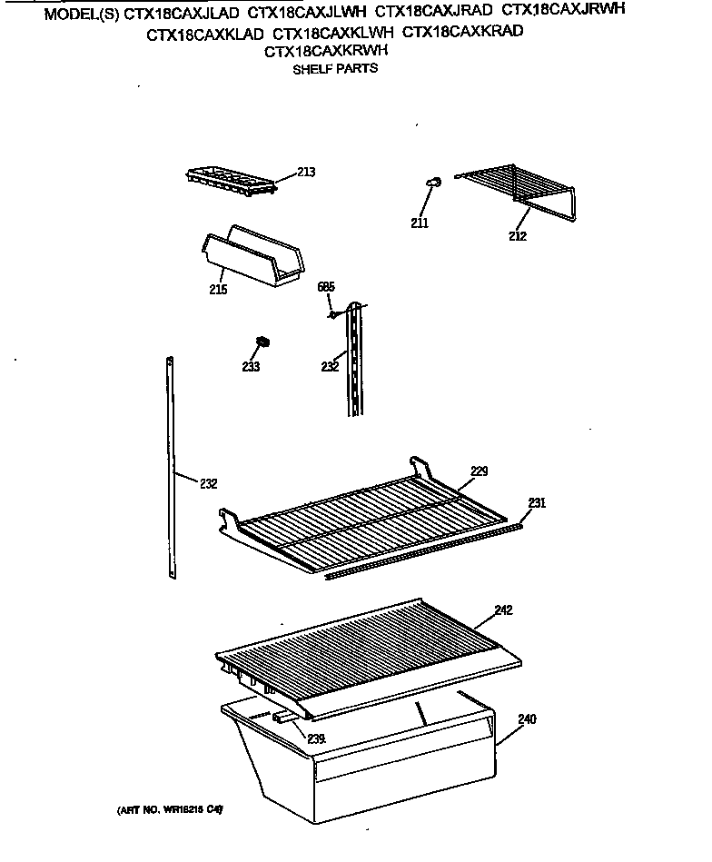 Hotpoint CTX18CAXKRAD shelf parts diagram