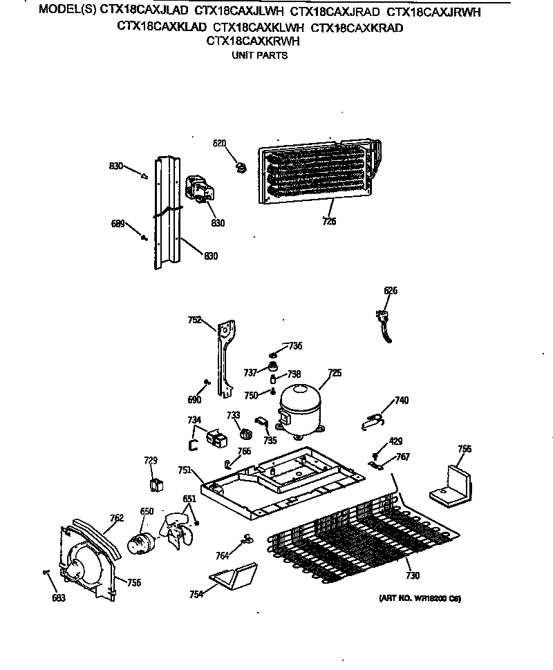 Hotpoint CTX18CAXKRAD unit parts diagram