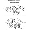 Hotpoint NKXR473GT2WW backsplash, blower & drive assembly diagram