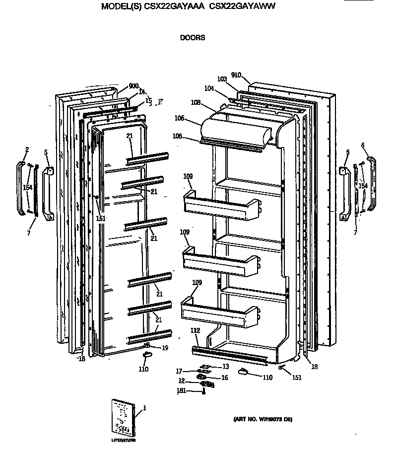 Hotpoint CSX22GAYAAA doors diagram