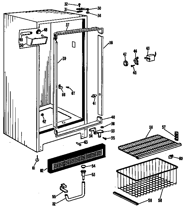 Hotpoint FV21CAD cabinet/shelves diagram