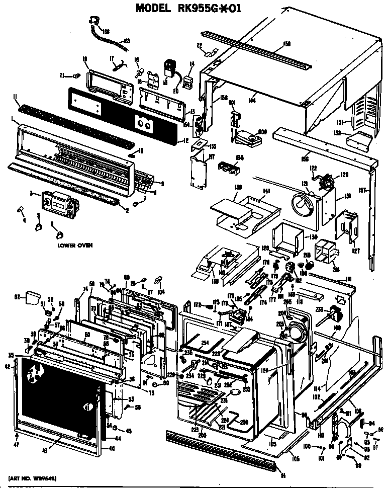 Hotpoint RK955G*01 oven assembly diagram