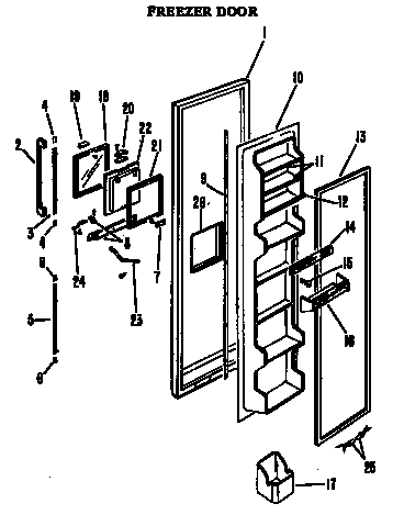 Hotpoint CSF24KMC freezer door diagram