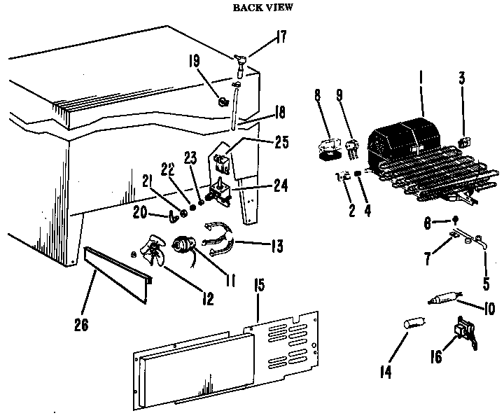 Hotpoint CSF24KMC back view diagram