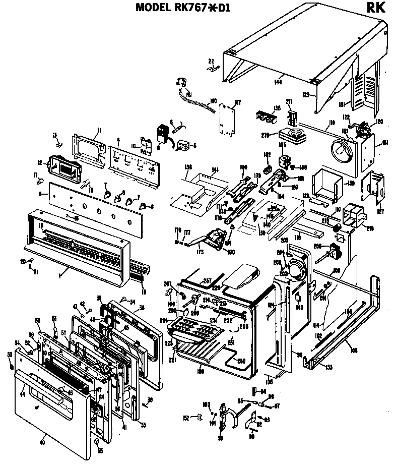 Hotpoint RK767*D1 oven assembly diagram