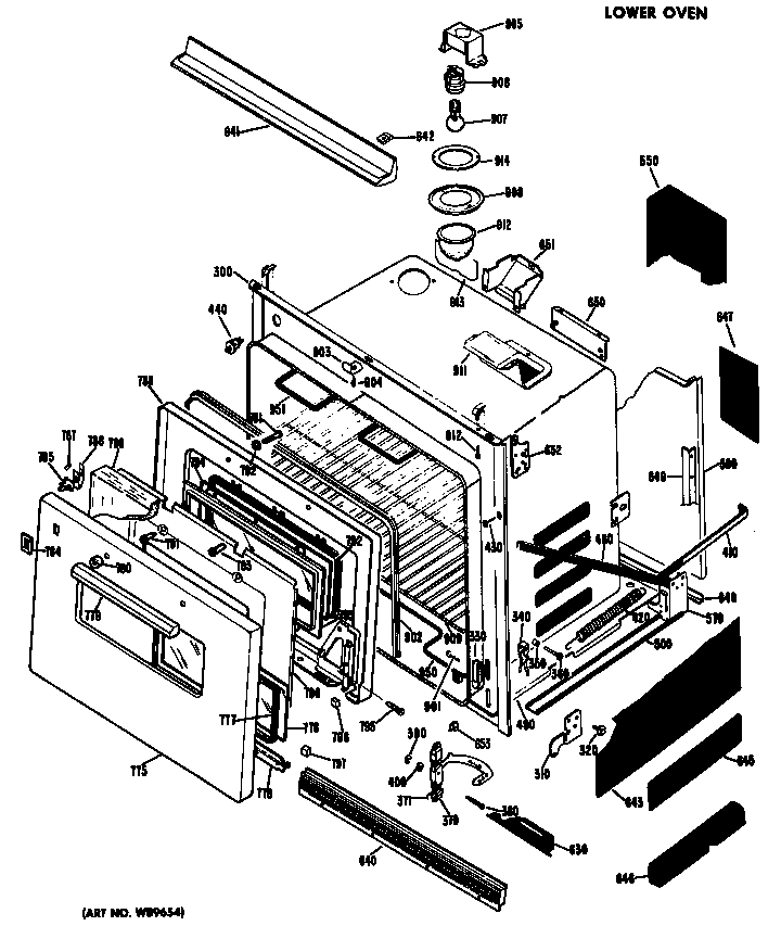 Hotpoint RK767*D1 lower oven diagram