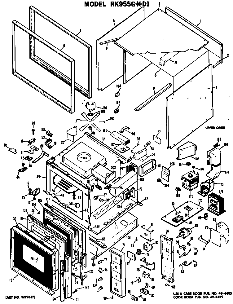 Hotpoint RK955G*D1 upper oven diagram