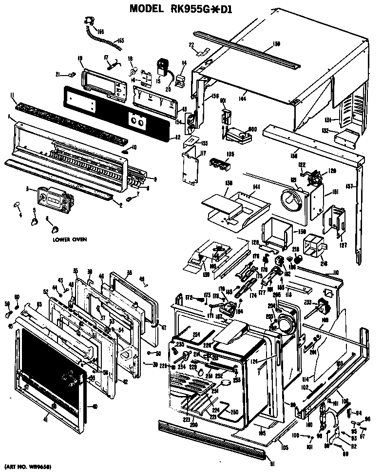 Hotpoint RK955G*D1 lower oven diagram