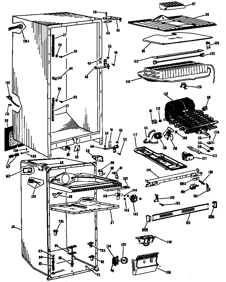 Hotpoint CTF18ELF freezer assembly diagram