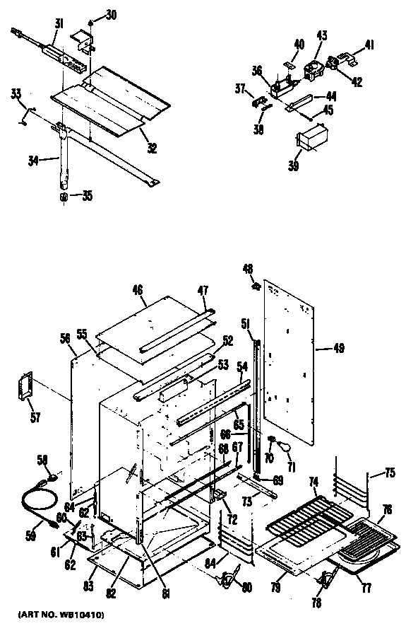 Hotpoint RGJ616GEH1 oven assembly diagram