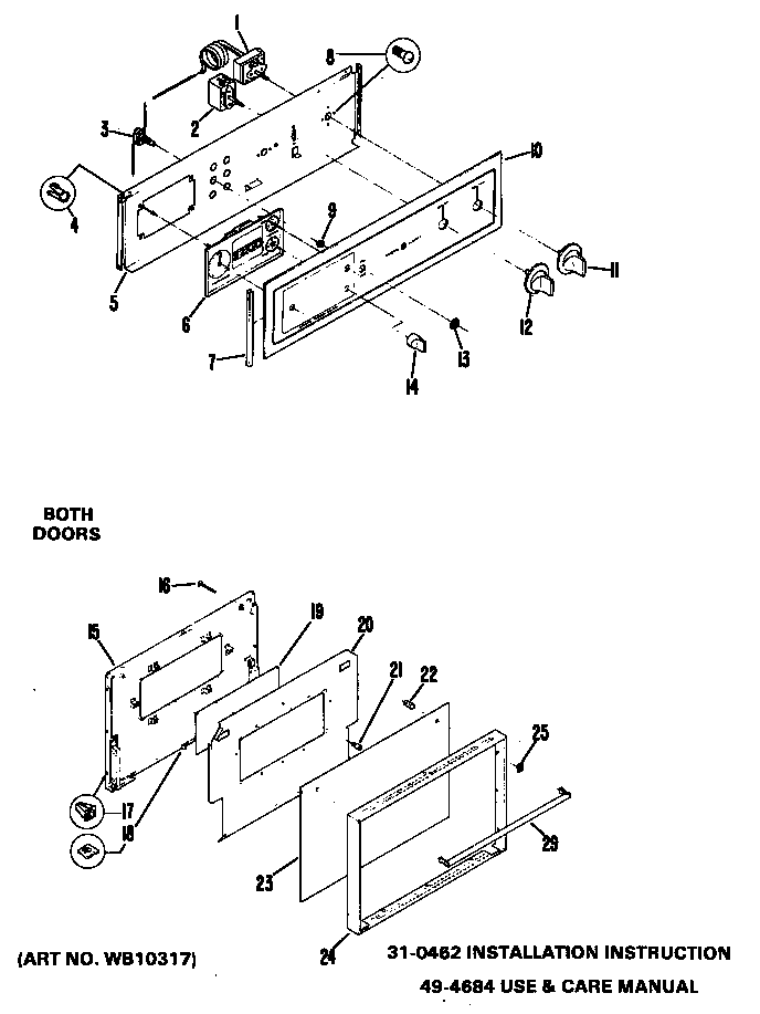 Hotpoint RGJ616GEH1 doors diagram