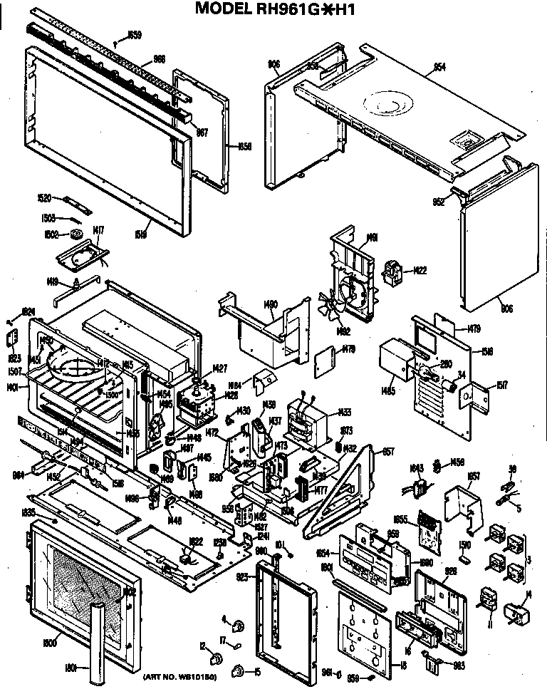 Hotpoint RH961G*H1 oven assembly diagram