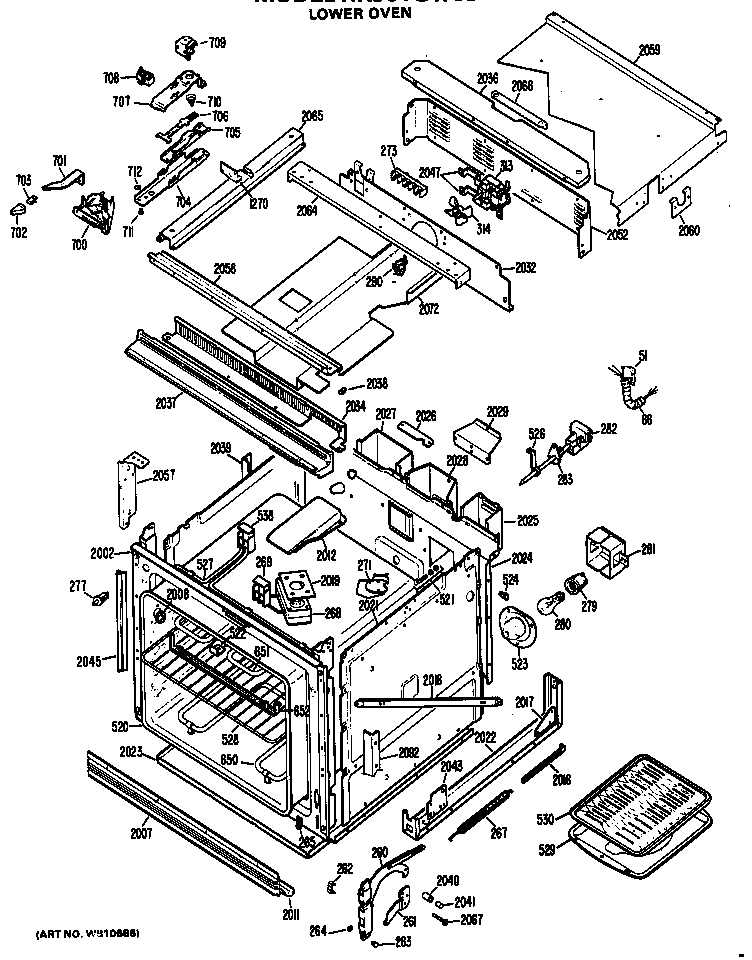 Hotpoint RK961G*J2 lower oven diagram
