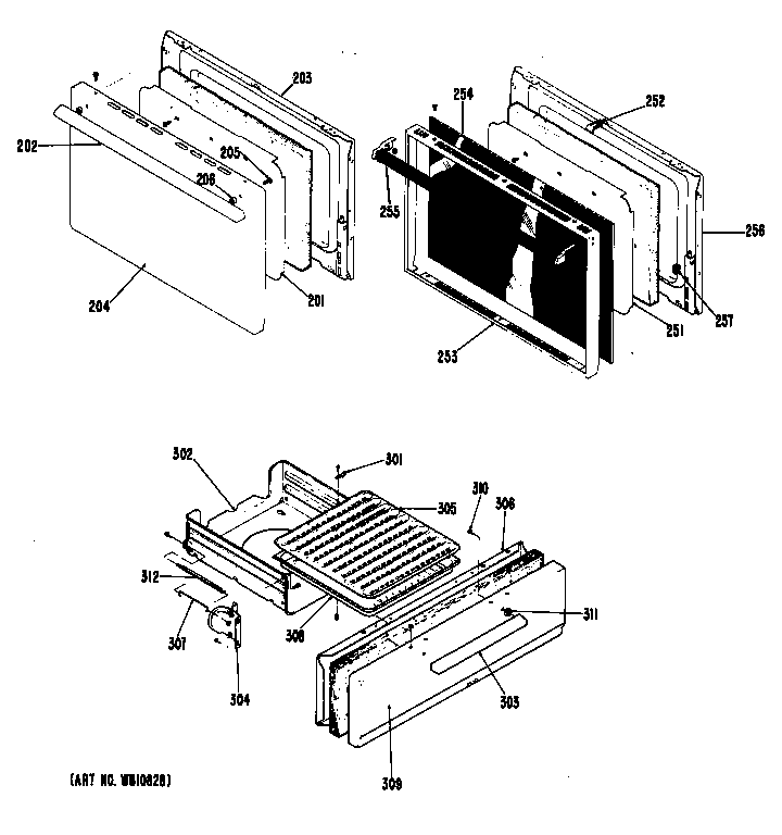 Hotpoint RGB524PJ1 doors diagram