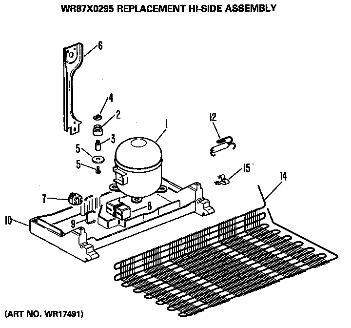 Hotpoint WR87X0295 replacement hi-side assembly diagram