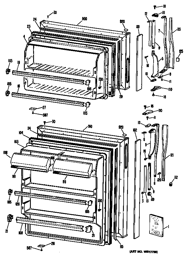 Hotpoint CTX16CPELWH doors diagram