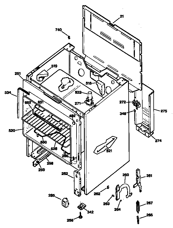 Hotpoint RB525S2 oven diagram
