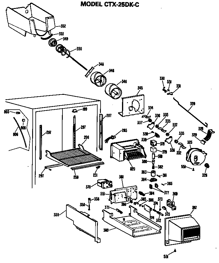 Hotpoint CTX25DKEL icemaker diagram