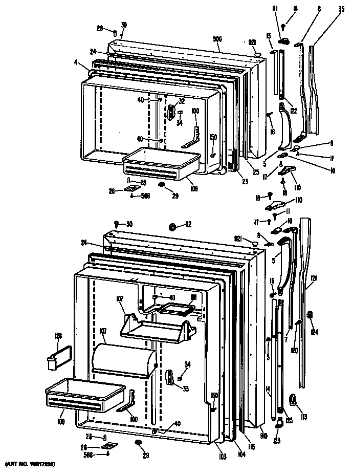 Hotpoint CTX25GKER doors diagram