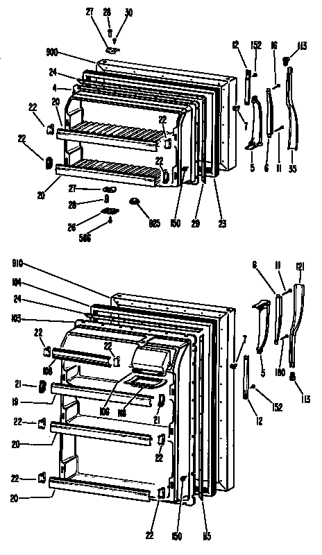 Hotpoint CTF14AKC doors diagram