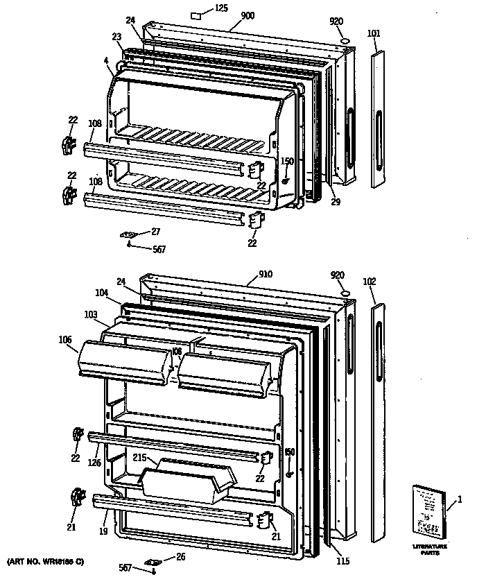 GE MTH14CYSGRAD doors diagram