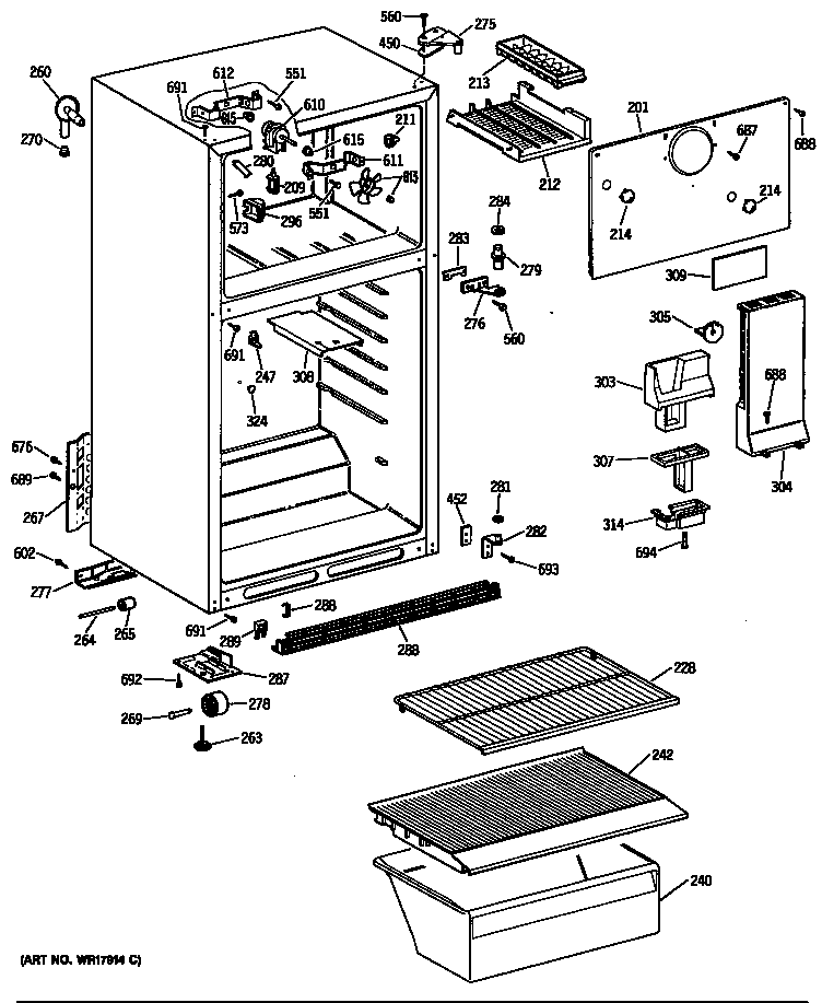 GE MTH14CYSGRAD cabinet diagram