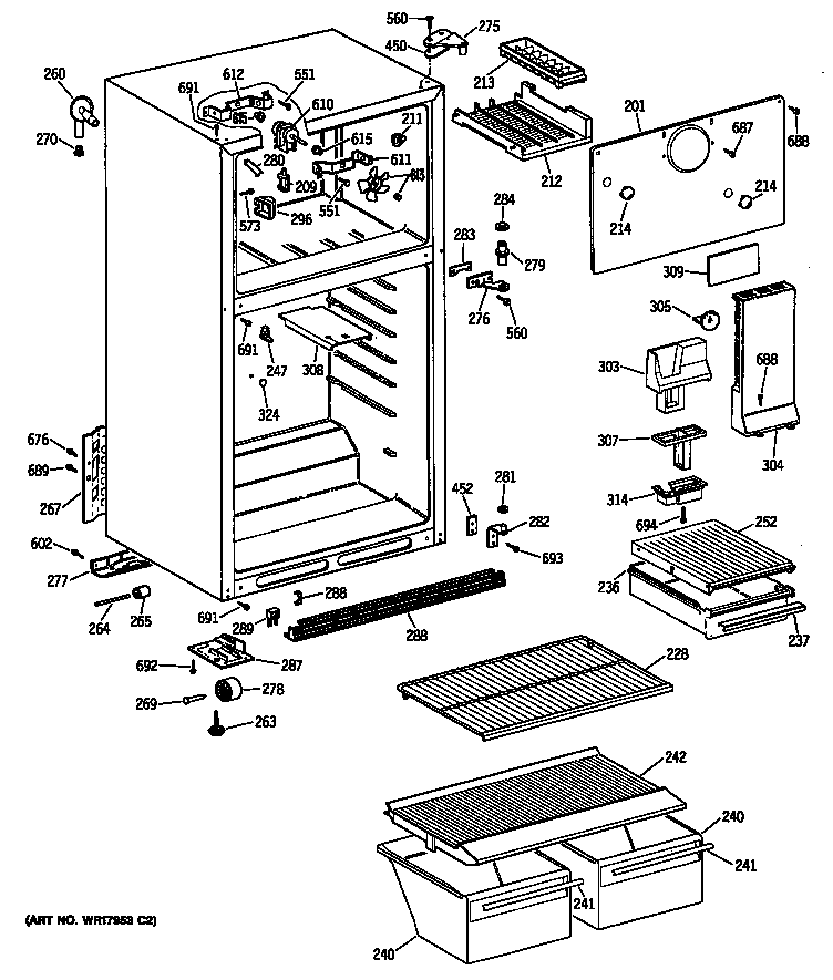 GE MTX16EYSCRAD cabinet diagram