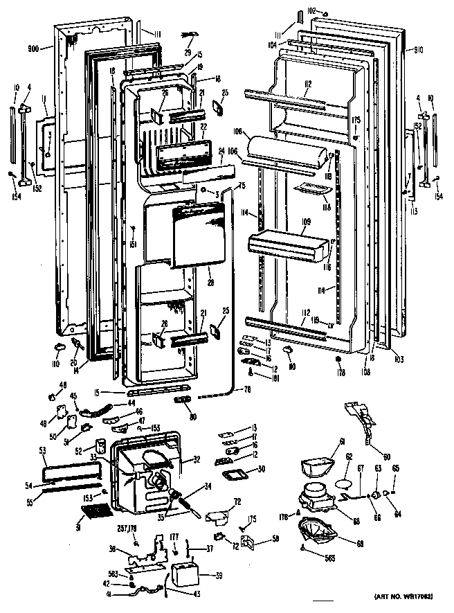 GE MSX22DLB doors diagram