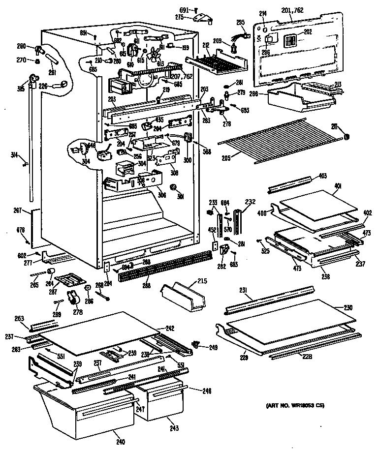 GE MTH22GRERWH cabinet diagram