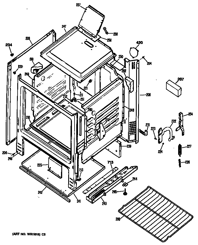 GE LGB116GPT1AD cabinet diagram