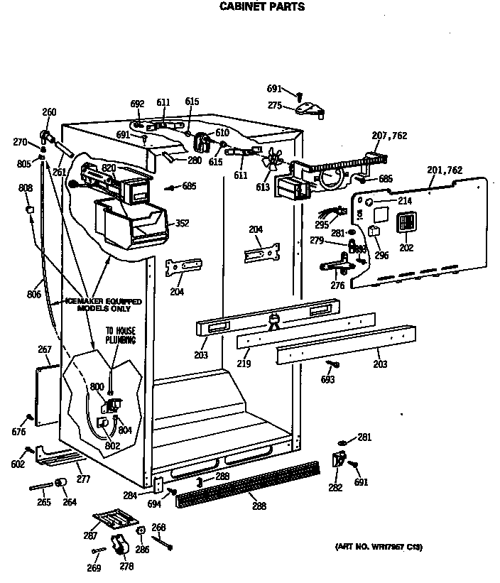 GE MTX18GASERWH cabinet parts diagram