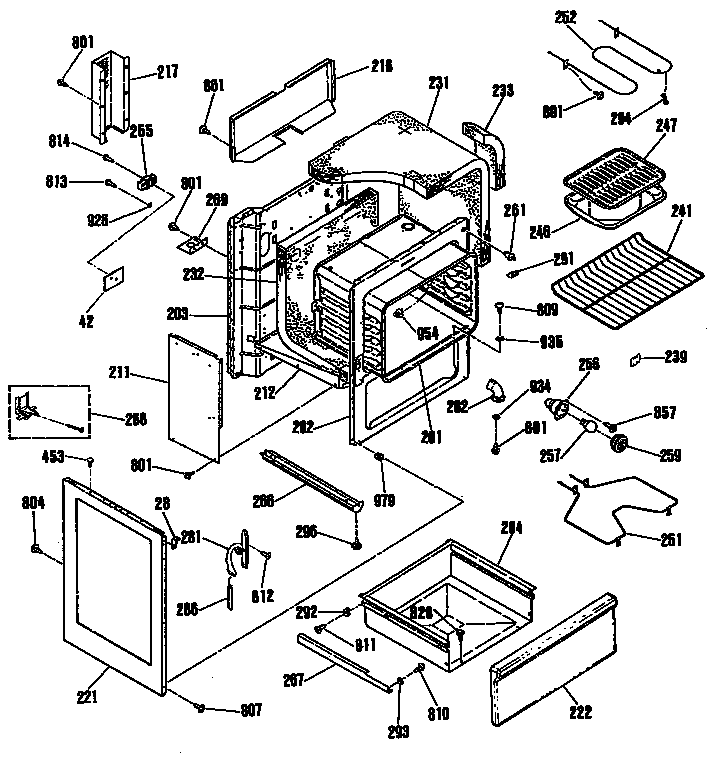 GE LEB356GS1BB oven assembly diagram