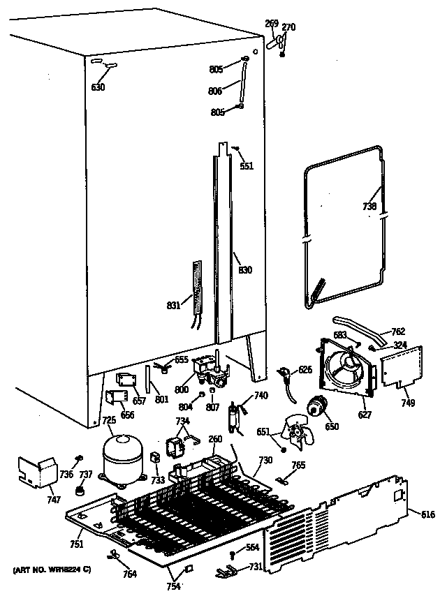 GE MSG22GRVAWH unit diagram