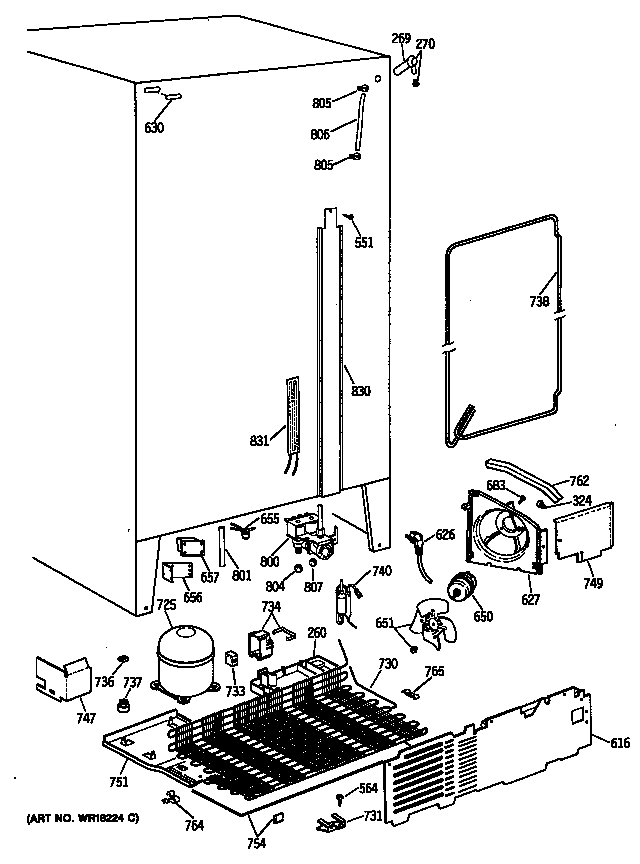 GE MSG24GRVAWH unit diagram