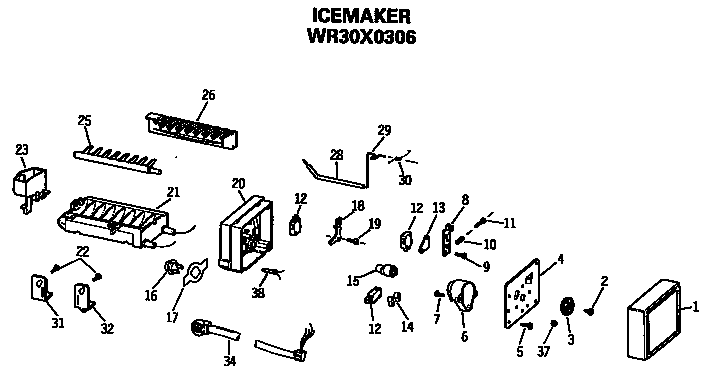 GE MTX18GISQRWH icemaker diagram