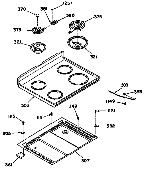 GE 22388W0 cooktop diagram