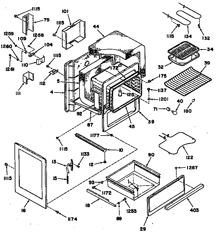 GE 22388W0 oven assembly diagram