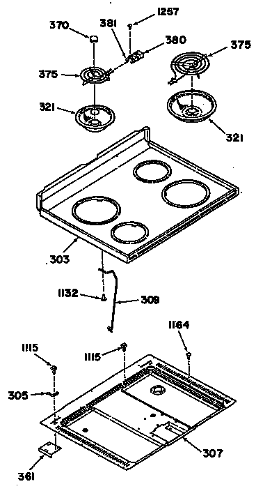 GE 24588L0 cooktop diagram
