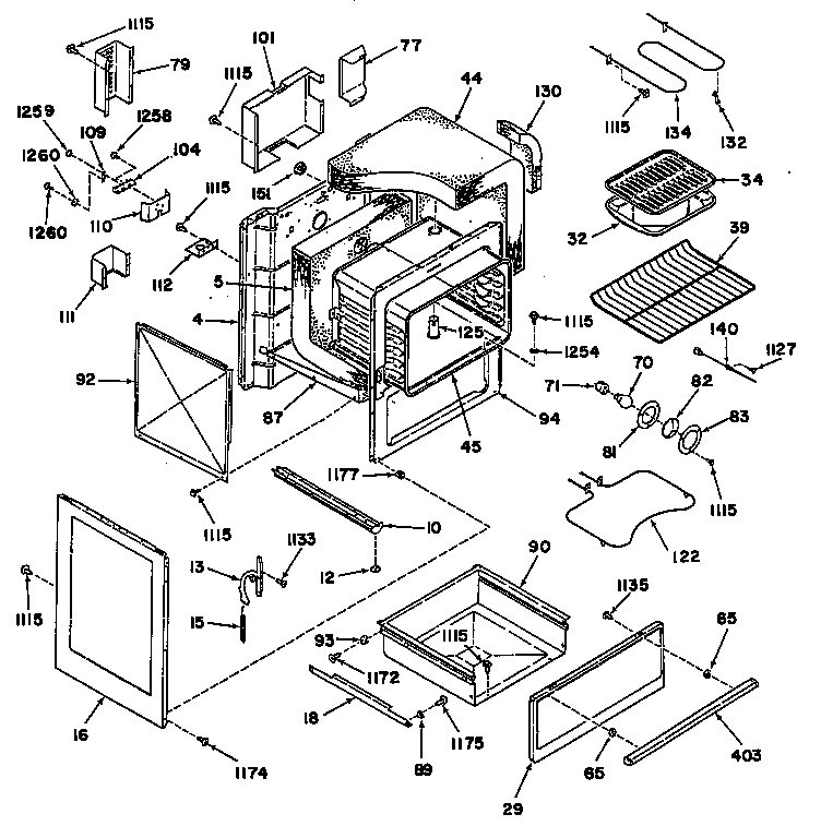 GE 24588L0 oven assembly diagram