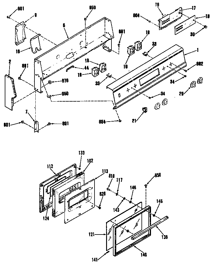 GE L3B150GL0 control panel/door diagram