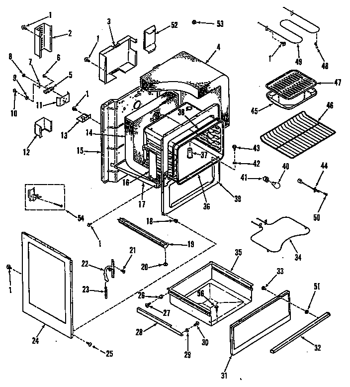 GE L3B150GL0 oven assembly diagram